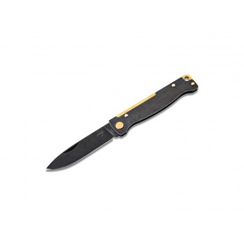 B ker Plus Atlas Black Stonewash Brass Knife