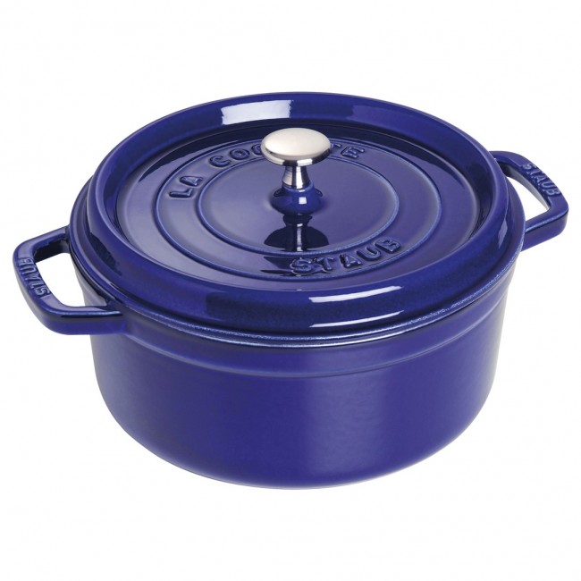 Staub 24 cm Round Cast Iron Cocotte Dark-Blue Staub 24 cm Round Cast Iron Cocotte Dark-Blue