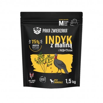 PAKA ZWIERZAKA Turkey with raspberry M - dry dog food - 1,5kg
