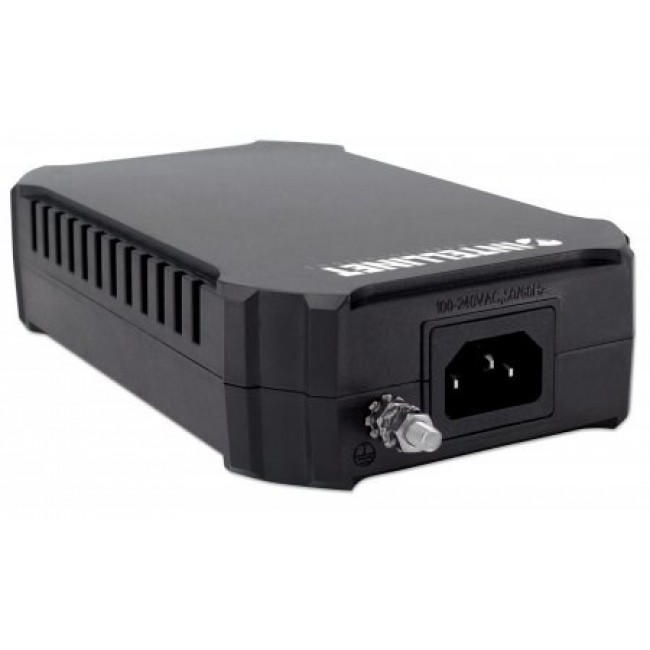 Intellinet Gigabit PoE++ Injector, One 95 W Port, IEEE 802.3bt (4PPoE) Compliant, Plastic Housing, Wall-mount Option