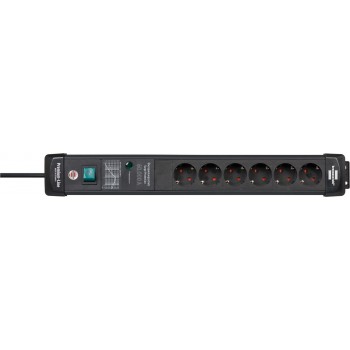 Brennenstuhl 1951160401 power extension 3 m 6 AC outlet(s) Indoor Black