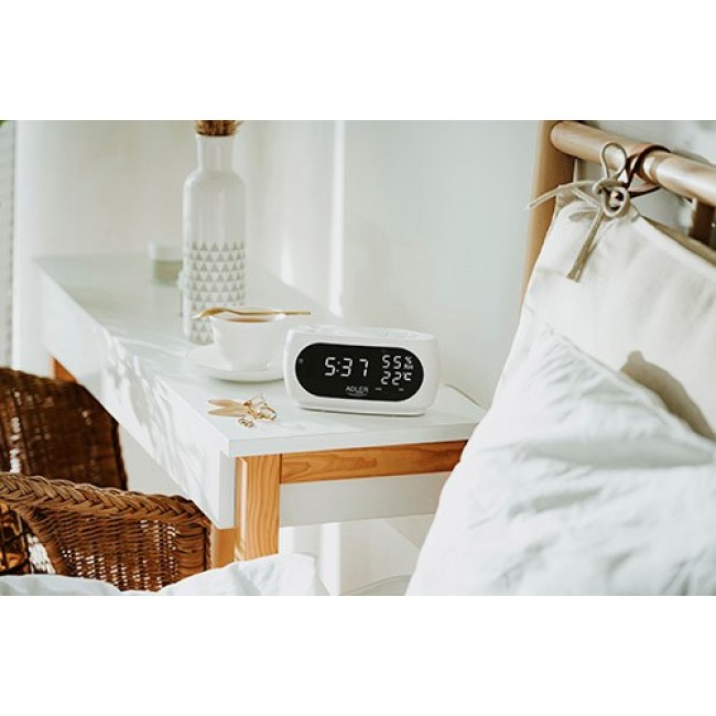 Adler AD 1186W alarm clock Digital alarm clock Black, White