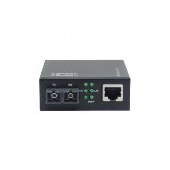 LevelOne Smart Gigabit RJ45-SC Media Converter, Single-Mode Fiber, 1310nm, 20km, Compatible with 19-inch rack-mountable chassis