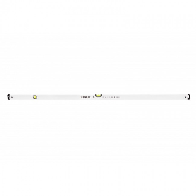 WHITE SPIRIT LEVEL HORIZONTAL AND VERTICAL INDICATOR 2% DROP 180 CM