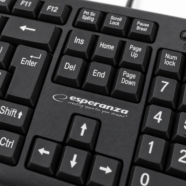 Esperanza EK129 keyboard USB QWERTY UK English Black