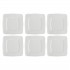 Set of 6 Florentina Square Plates - White, 20 cm