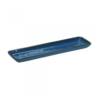 Set of 4 Rectangular Trays Concerto Blu Avio - Navy Blue, 32 x 8 cm