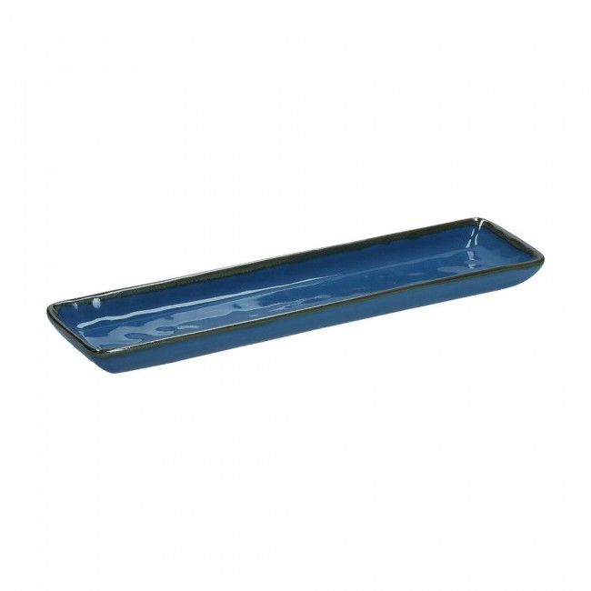 Set of 4 Rectangular Trays Concerto Blu Avio - Navy Blue, 32 x 8 cm