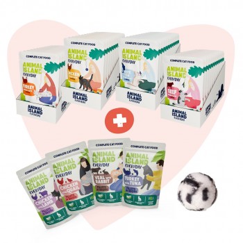 ANIMAL ISLAND Love Box Fillets in Broth Box + Toy - wet cat food - 48x85g