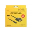 DeLOCK 2m, USB-C/DVI 24+1 USB graphics adapter 3840 x 2160 pixels Black