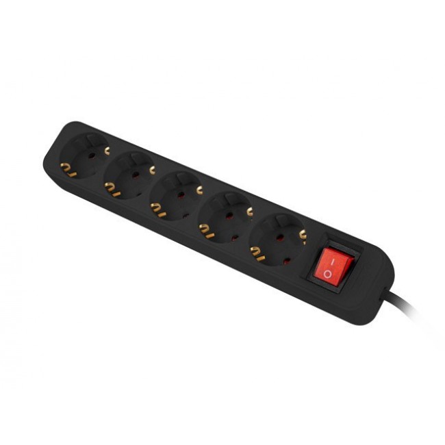 Lanberg PS1-05F-0150-BK power extension 1.5 m 5 AC outlet(s) Indoor Black