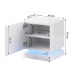 QIU bedside table 2 pcs. 46x41.5x53 cm white glossy/white glossy QIU bedside table 2 pcs. 46x41.5x53 cm white glossy/white glossy
