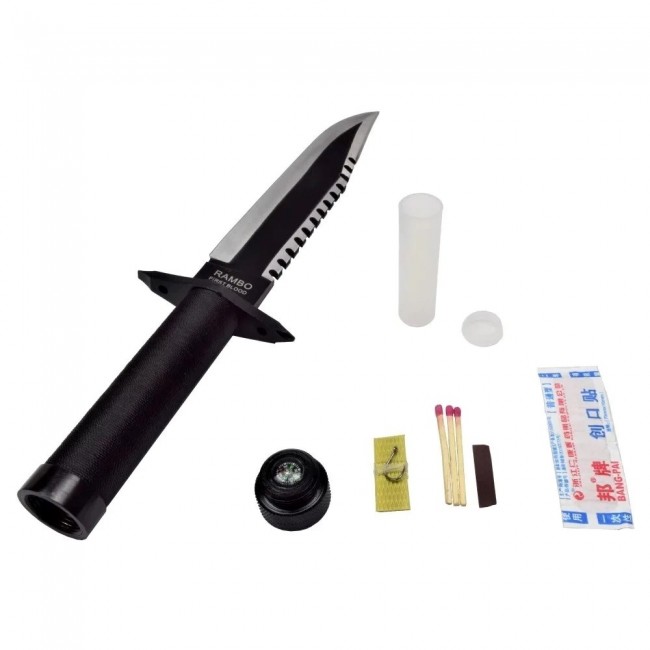 Cinema Classic Rambo I Large knife with leather scabbard CC-H1 360 mm Black Cinema Classic Rambo I Large knife with leather scabbard CC-H1 360 mm Black