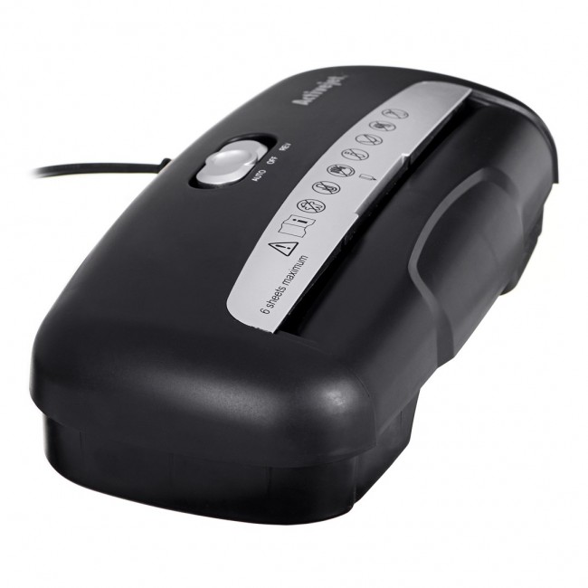 Activejet ASH-0601S shredder, P-2, 10 l, 6 mm shreds, 6 sheets, black. Activejet ASH-0601S shredder, P-2, 10 l, 6 mm shreds, 6 sheets, black.