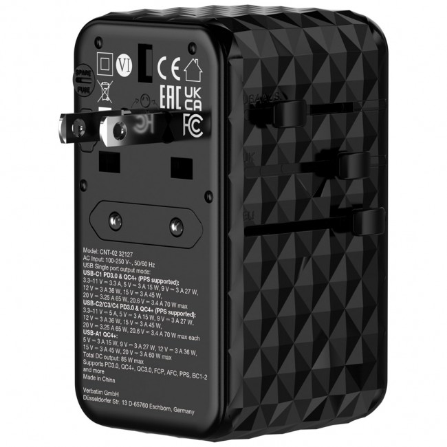 Verbatim Charge 'n' Travel Diamond 85W Retractable Cable CNT-02