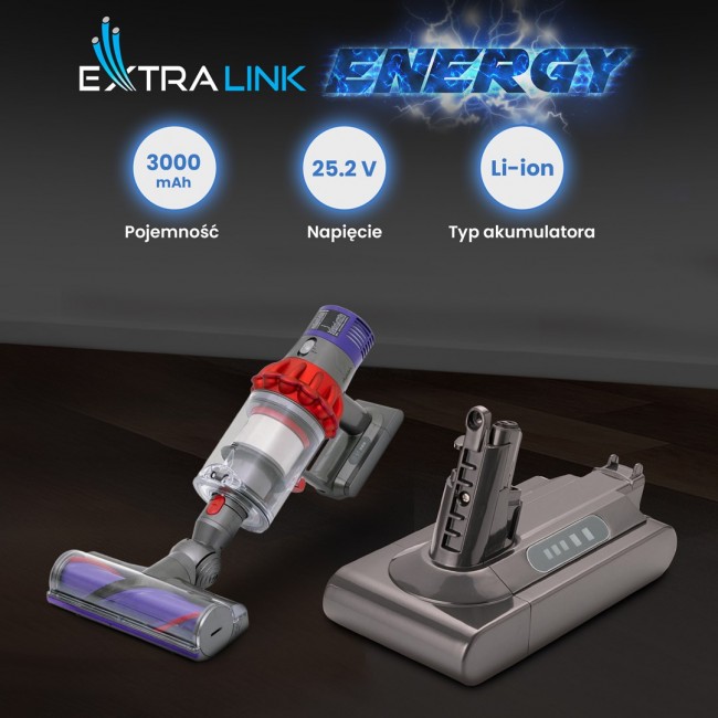 Extralink BATERIA DYSON, V10 25.2V 3000MAH Battery Handheld vacuum Extralink BATERIA DYSON, V10 25.2V 3000MAH Battery Handheld vacuum