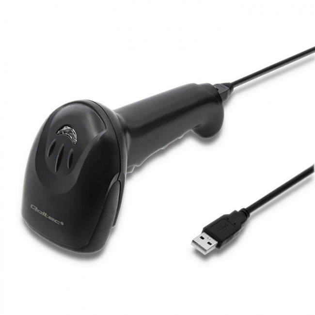 Qoltec 50866 Laser barcode reader 1D | CCD | USB | Black Qoltec 50866 Laser barcode reader 1D | CCD | USB | Black
