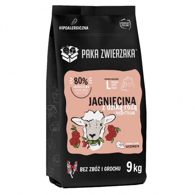 PAKA ZWIERZAKA Puppy Lamb with wild rose L - dry dog food - 9kg PAKA ZWIERZAKA Puppy Lamb with wild rose L - dry dog food - 9kg