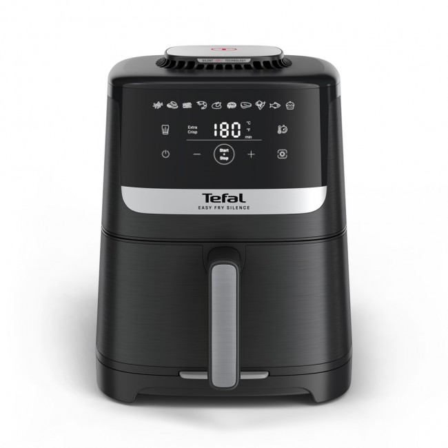 Tefal Easy Fry Silence EY5528E0 fryer Single 5 L Stand-alone Hot air fryer Black, Stainless steel