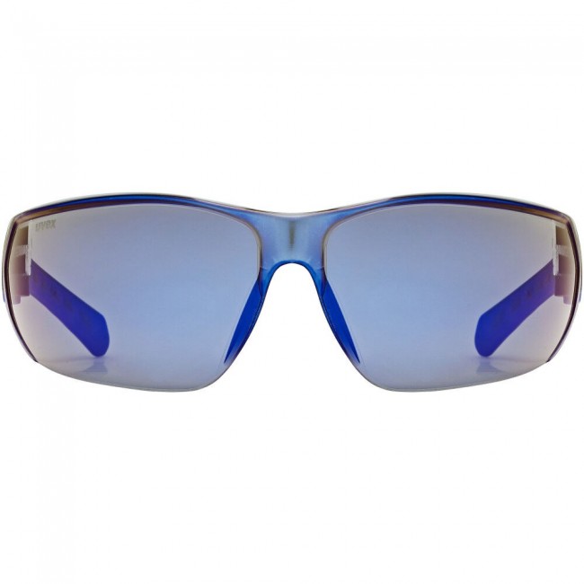 UVEX Equate cycling glasses, black/blue matt/mirror blue