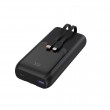 Gembird PB20-PD20-LCD-01 Fast charging power bank with integrated cables, 20W, 20000 mAh, black