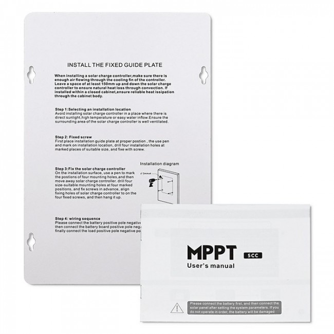 Qoltec Solarny regulator adowania MPPT z czujnikiem temperatury 10A |12V / 24V | LCD | 2 x USB | Bluetooth | APP | GEL | LiFePO4