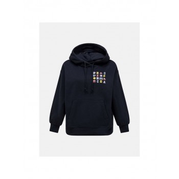 Bluza damska PEAK PERFORMANCE W Terry Graphic Hood kolor czarny - S