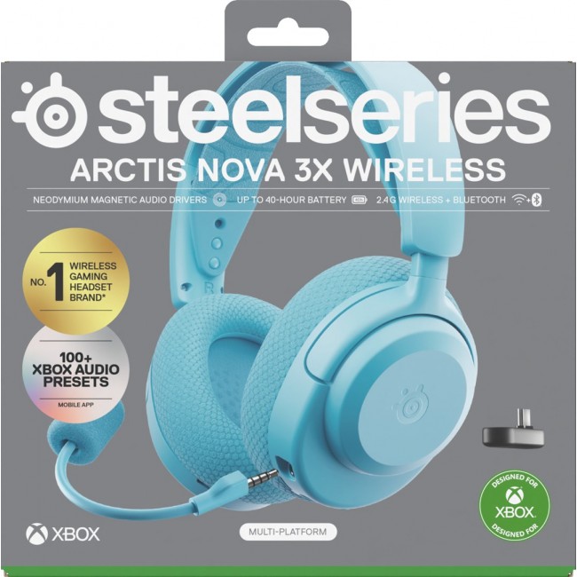Steelseries Arctis Nova 3X Headset Wireless Head-band Music/Everyday Bluetooth Aqua colour Steelseries Arctis Nova 3X Headset Wireless Head-band Music/Everyday Bluetooth Aqua colour