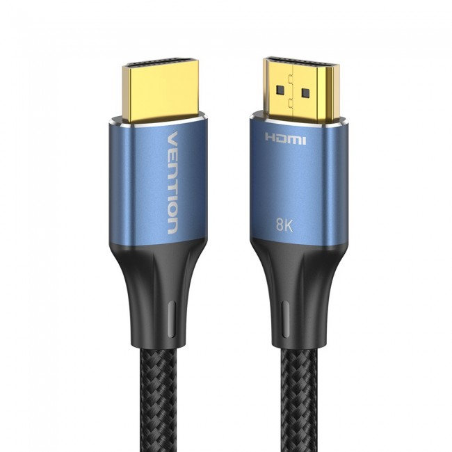 Vention Cotton Braided HDMI-A Male to Male HD Cable 8K 5M Blue Aluminum Alloy Type Vention Cotton Braided HDMI-A Male to Male HD Cable 8K 5M Blue Aluminum Alloy Type