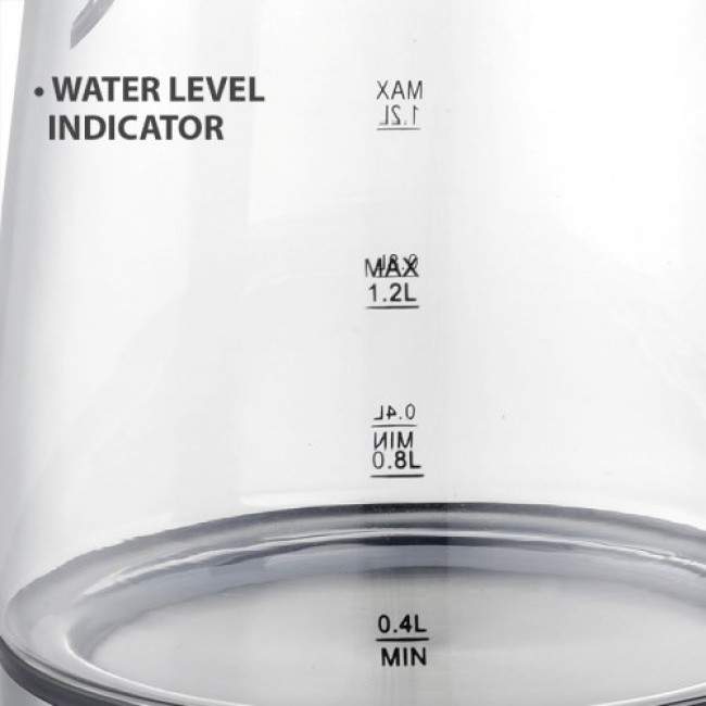 Maestro MR-062-Black Glass Electric Kettle 1,2 L