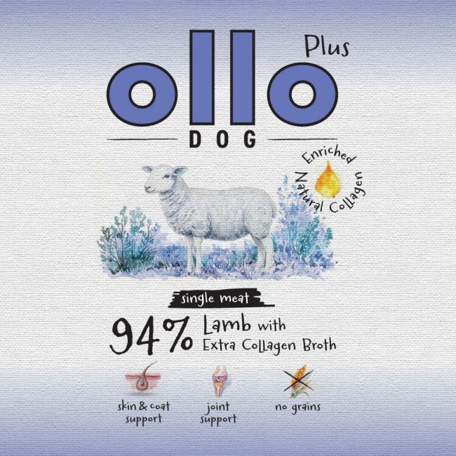 OLLO Plus Collagen Mono Lamb - wet dog food - 800g