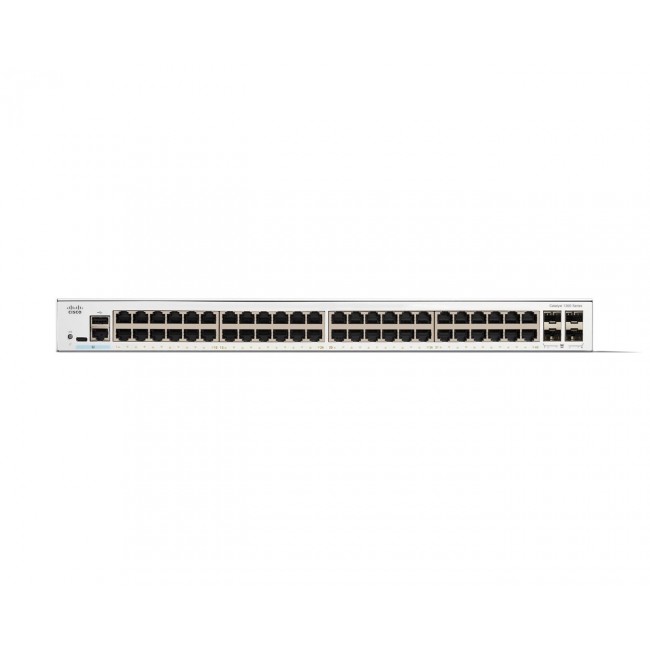 Cisco Catalyst 1300-48T-4G Managed Switch, 48 Port GE, 4x1GE SFP, Limited Lifetime Protection (C1300-48T-4G)