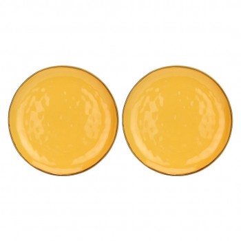 Set of 2 Concerto Ocra Round Platters - Yellow, 32 cm