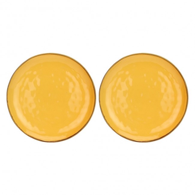 Set of 2 Concerto Ocra Round Platters - Yellow, 32 cm