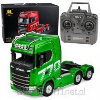 Ciągnik Siod owy Cię ar wka Scania Zdalnie Sterowana RC Huina Zielony 1:18