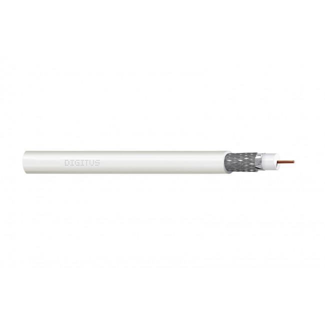 Coaxial cable DIGITUS RG-6, 75 Ohm, shield (2x foil + 77% braid), Eca, PVC, 100m, white