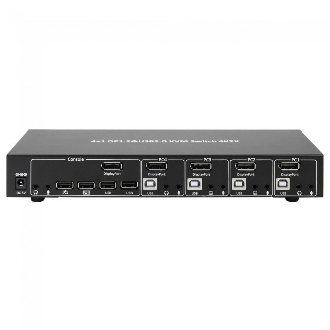 Techly IDATA DP-KVM4 KVM switch Rack mounting Black Techly IDATA DP-KVM4 KVM switch Rack mounting Black