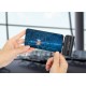 Manhattan Power Bank with integrated USB-C plug, 5000 mAh, Up to 20W output, Kickstand for Use as Charging Phone Holder, Black, One Year Warranty