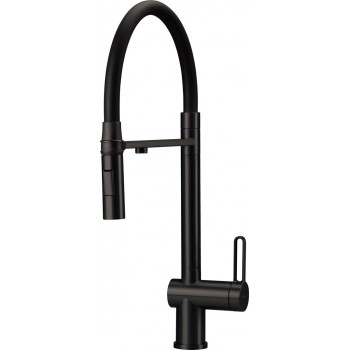 Kitchen mixer with water filter connection with flexible spout