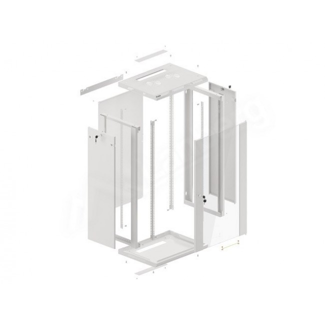 Lanberg Wall mounting rack cabinet 19'' 22U 600x450mm Grey