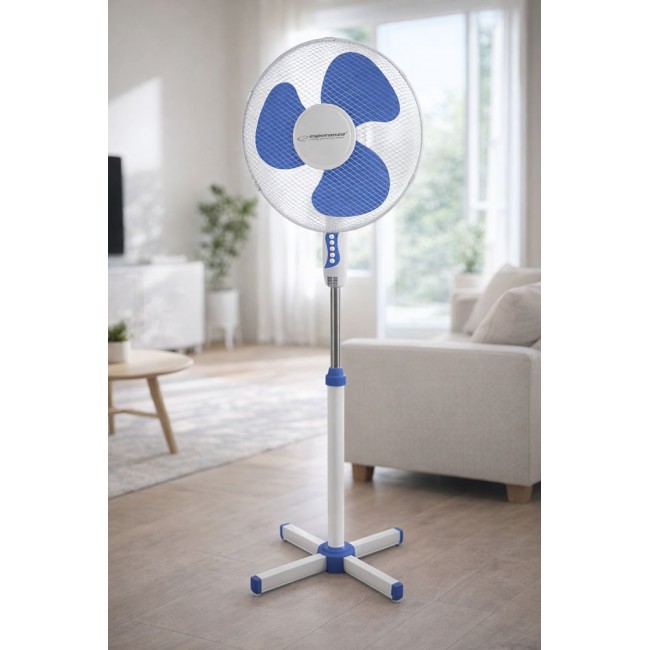 Esperanza EHF001WB, 16 '' standing fan, White/Blue