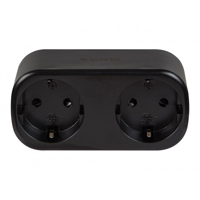 TUYA WiFi-controlled double smart socket, black