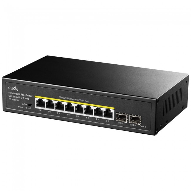 Cudy GS1008PS2 network switch Unmanaged Gigabit Ethernet (10/100/1000) Power over Ethernet (PoE) Black Cudy GS1008PS2 network switch Unmanaged Gigabit Ethernet (10/100/1000) Power over Ethernet (PoE) Black