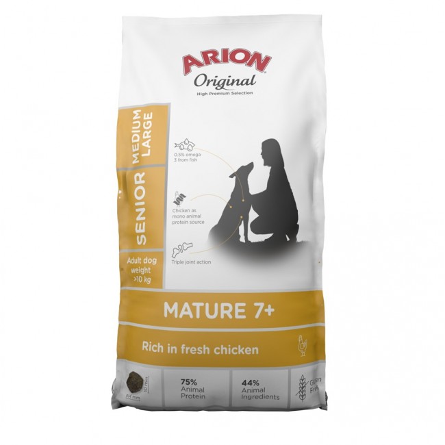 ARION Original Senior Mature 7+ Medium & Large Chicken Mono - dry dog food - 12kg ARION Original Senior Mature 7+ Medium & Large Chicken Mono - dry dog food - 12kg
