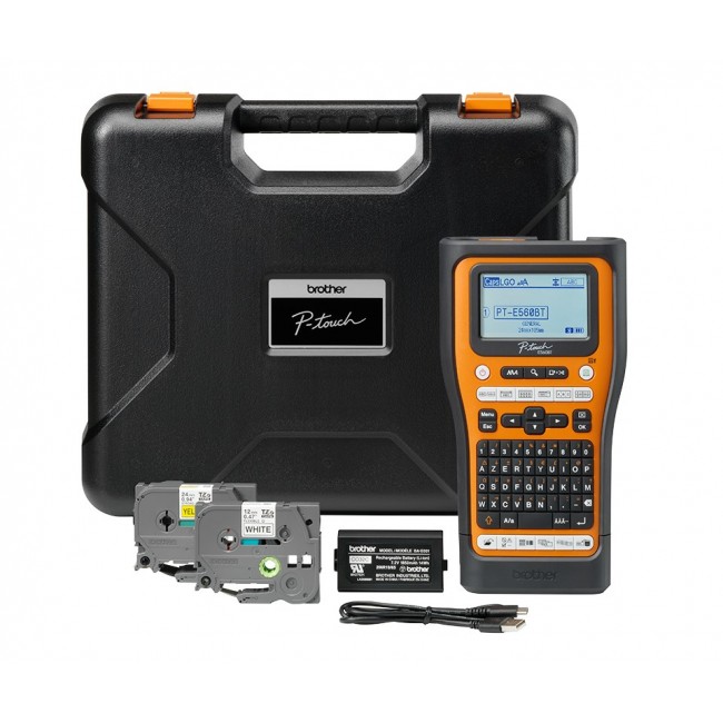 Brother PT-E560BTVP label printer Thermal transfer 180 x 180 DPI 20 mm/sec Wired & Wireless HSE/TZe Bluetooth QWERTZ Brother PT-E560BTVP label printer Thermal transfer 180 x 180 DPI 20 mm/sec Wired & Wireless HSE/TZe Bluetooth QWERTZ