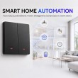 Qoltec 52708 Smart 2-Gang Light Switch | Wi-Fi | Timer | Tuya | Smart life | Black