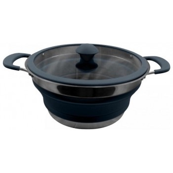 VANGO CUISINE 3L NON-STICK CASSEROLE FOLDING POT BLUE