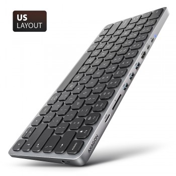 Axagon HMC-KB-US laptop dock/port replicator Wired USB 3.2 Gen 1 (3.1 Gen 1) Type-C Grey