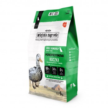 WIEJSKA ZAGRODA Monoprotein Duck M/L - dry dog food - 6kg