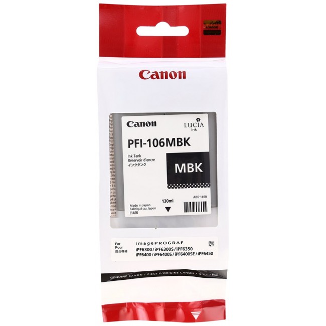 Canon PFI-106 MBK ink cartridge 1 pc(s) Original Matte black Canon PFI-106 MBK ink cartridge 1 pc(s) Original Matte black